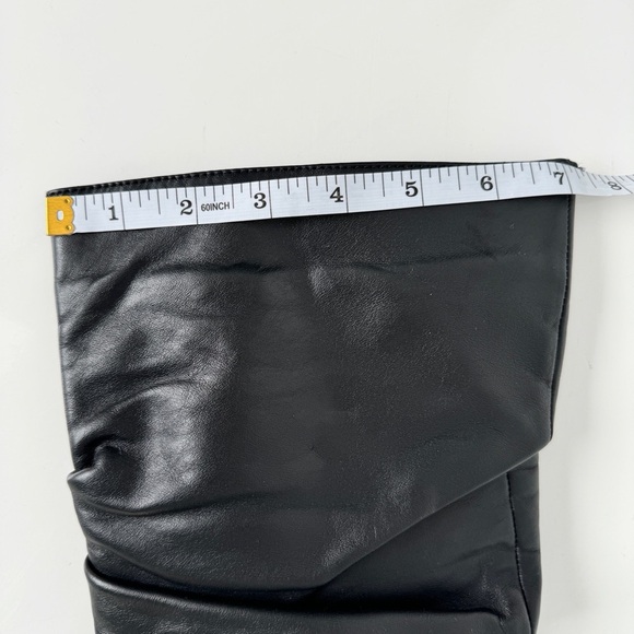 VINTAGE BASEMENT Slouchy Boots EU 37 Black Leather Kitten Heel Pointed Toe Y2K - Picture 13 of 15